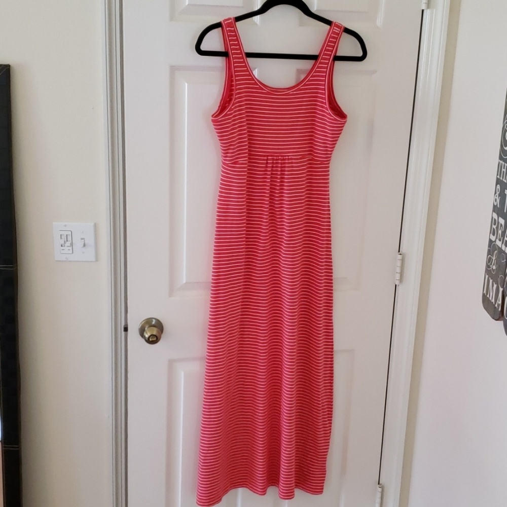 Columbia Pink & White Striped PFG Maxi Dress